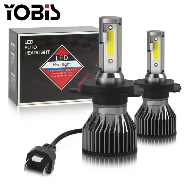 Yobis Mini Car Led Headlight Assembly High Brightness Dual Color Spotlights For V6 Cars Adjustable Lens For Night Vision