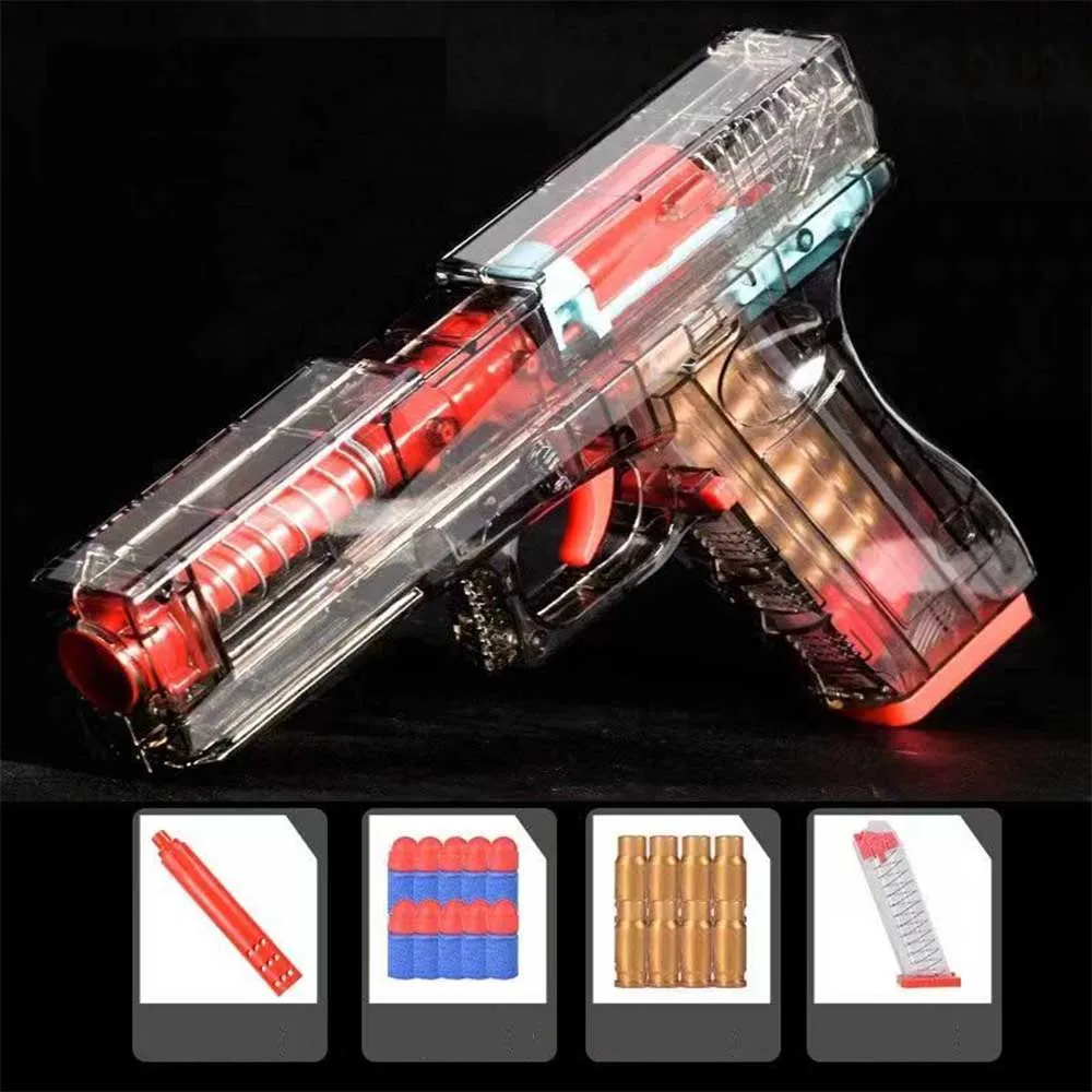 Shell Ejecting Soft Bullets Glock Toy Guns For Boys Girls Shooting Games Dropshipping Birthday Toys 6
