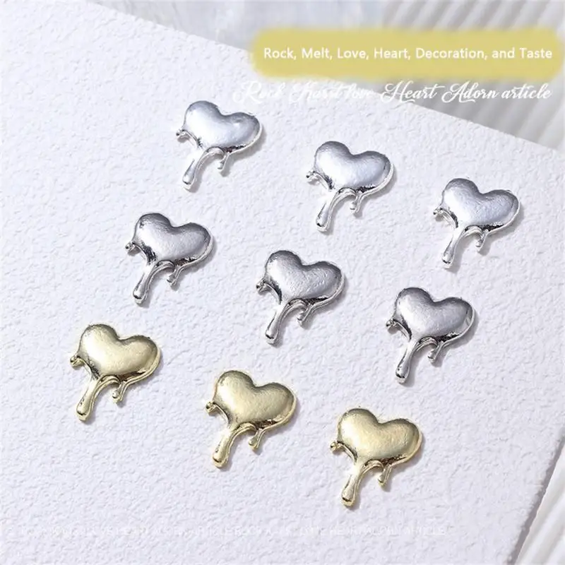 

Decoration For Nails Nail Art Lava Alloy Heart Shaped Nail Enhancement Gold/silver Nails Accessories Nail Ornament