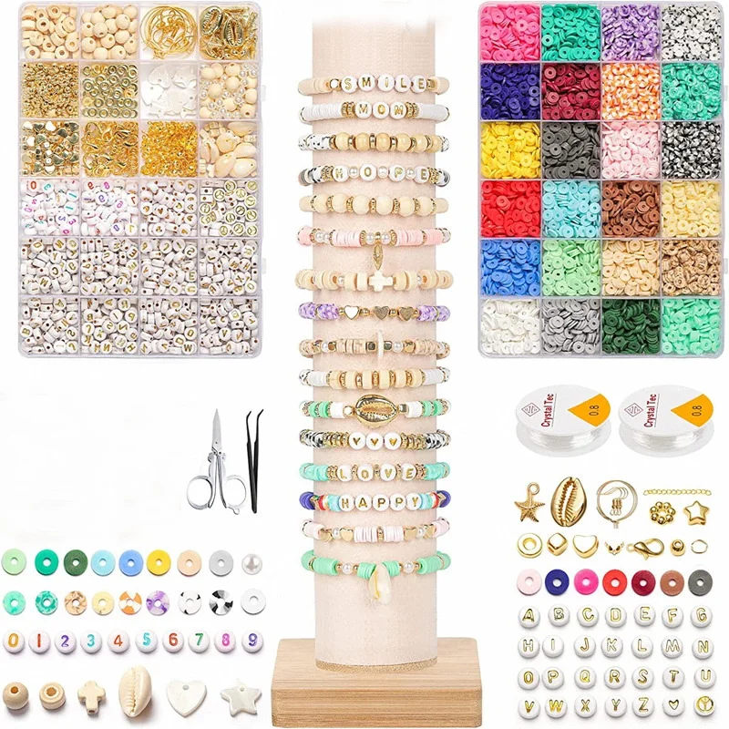 Clay Beads 6000 Pcs 2 Boxes Bracelet Making Kit - 24 Colors