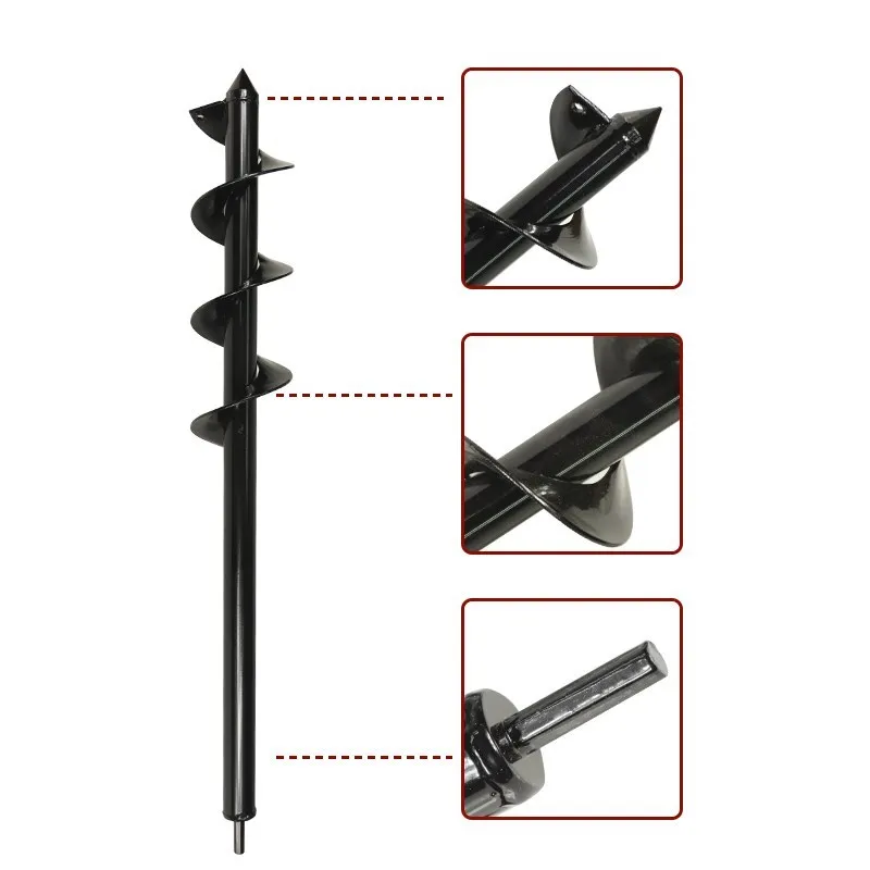 CMCP Garden Auger Spiral Drill Bit Hex Shaft Auger Yard Gardening Bedding Planting Post Hole Digger Tools