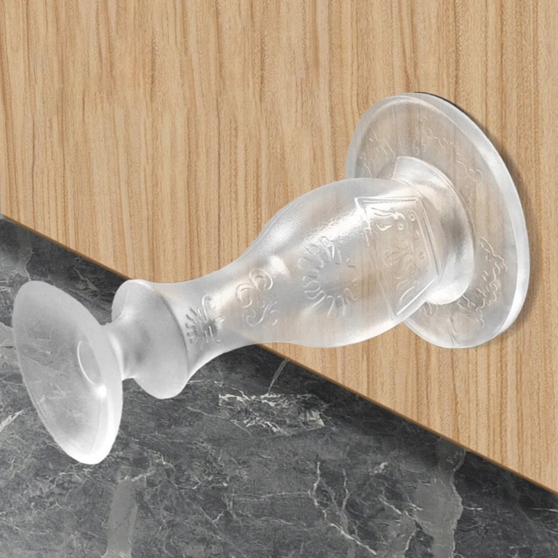 Baby Safety PVC Door Suction Suction Type Silent Bathroom Rubber Door Bumper Top Anti-collision Device Punch-free Stopper