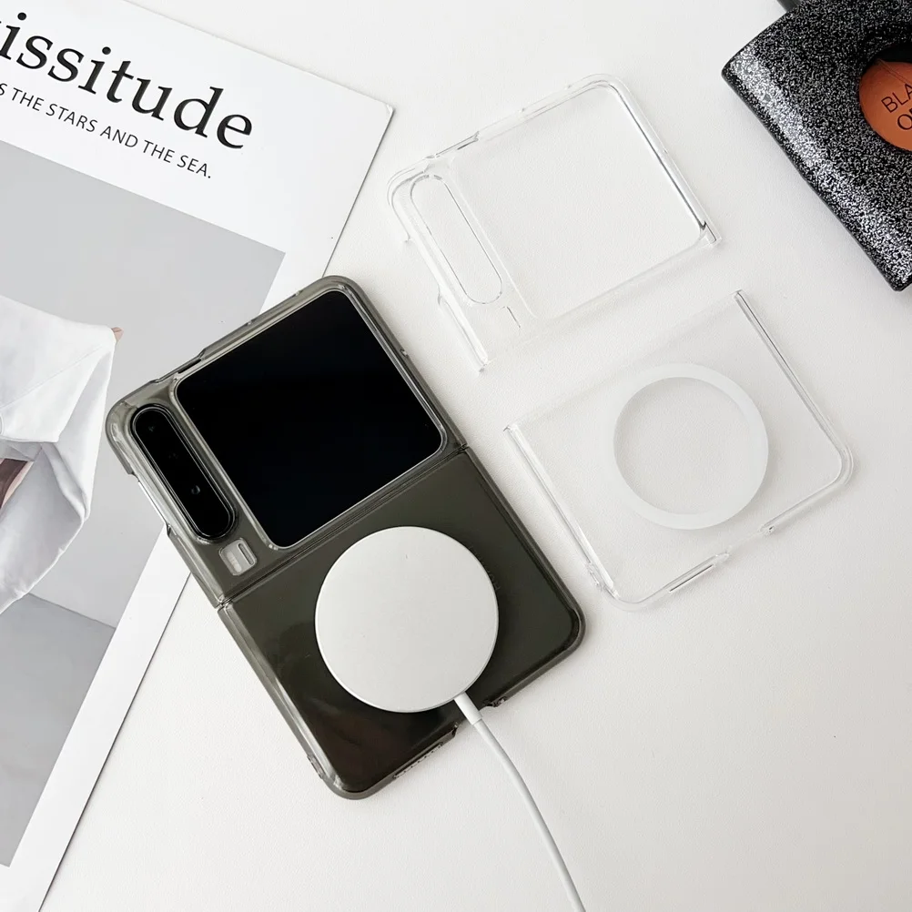 Transparent Magnet Adsorption Protective Case with All-Inclusive Camera Cover