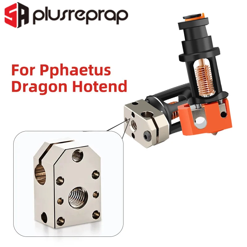 For Pphaetus Drag-on Hotend Plated Copper Heat Block High Temperature Heating Block Repair Parts Compatible with V6 HOTEND