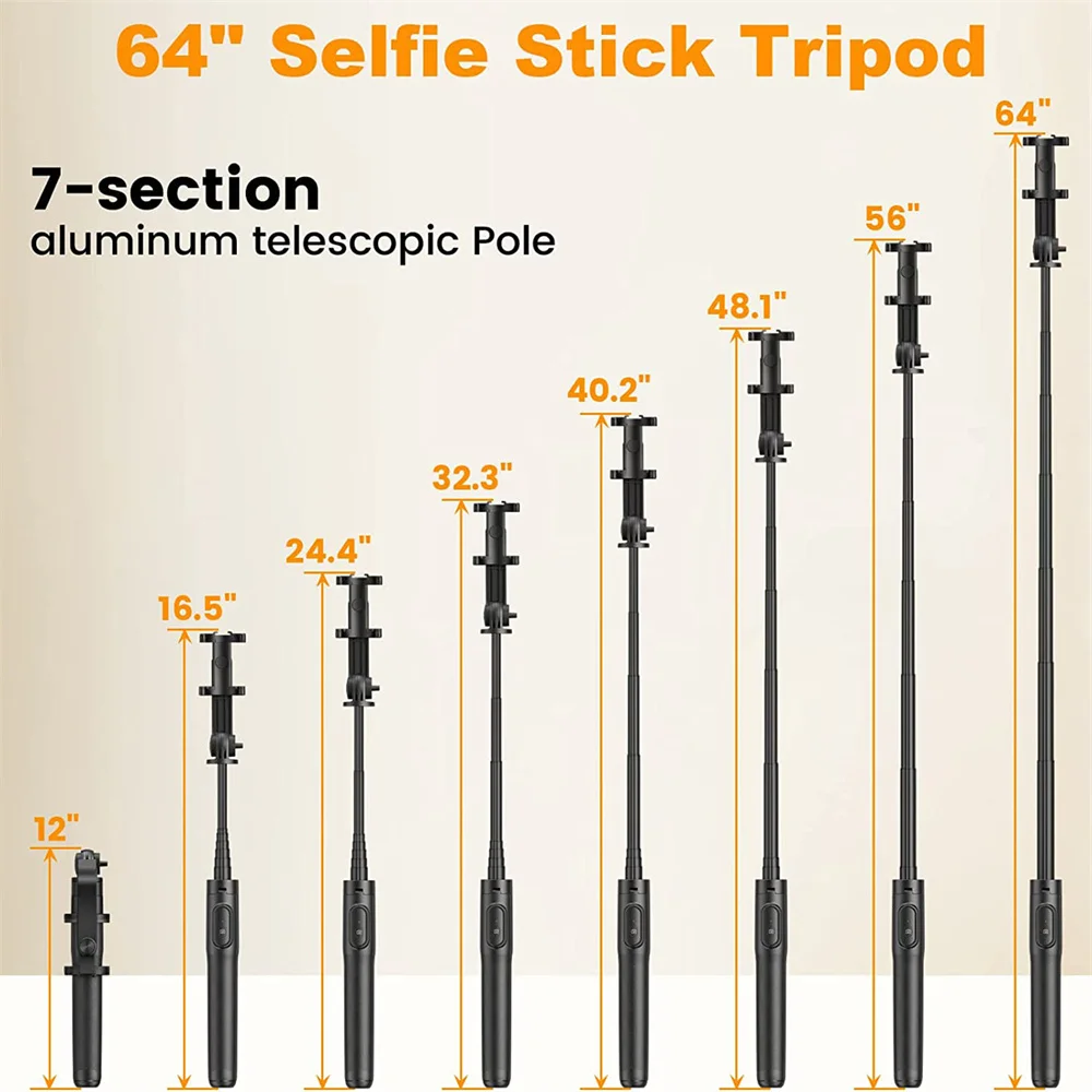 New 150CM Bluetooth Wireless Selfie Stick Tripod Monopod for