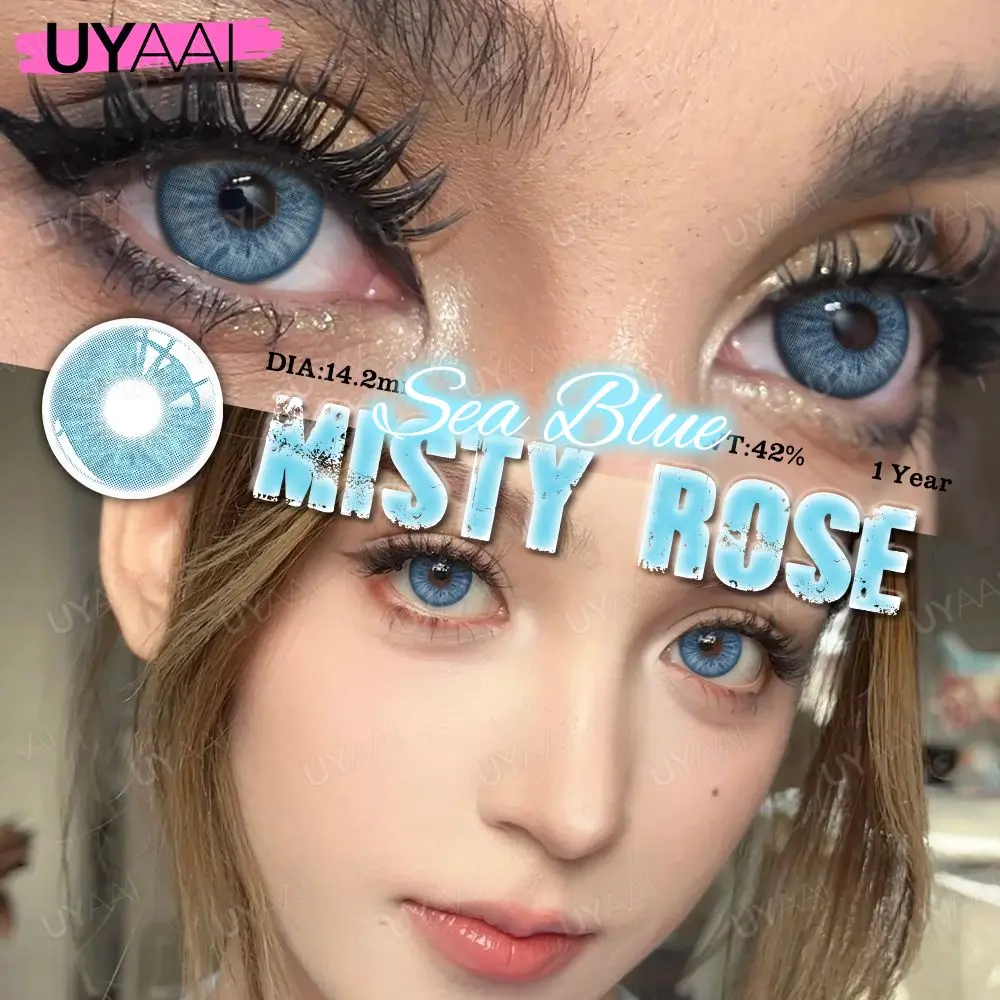 Natural Color Contact Lenses - Gray and Blue, Yearly Wear, 2 Pack
