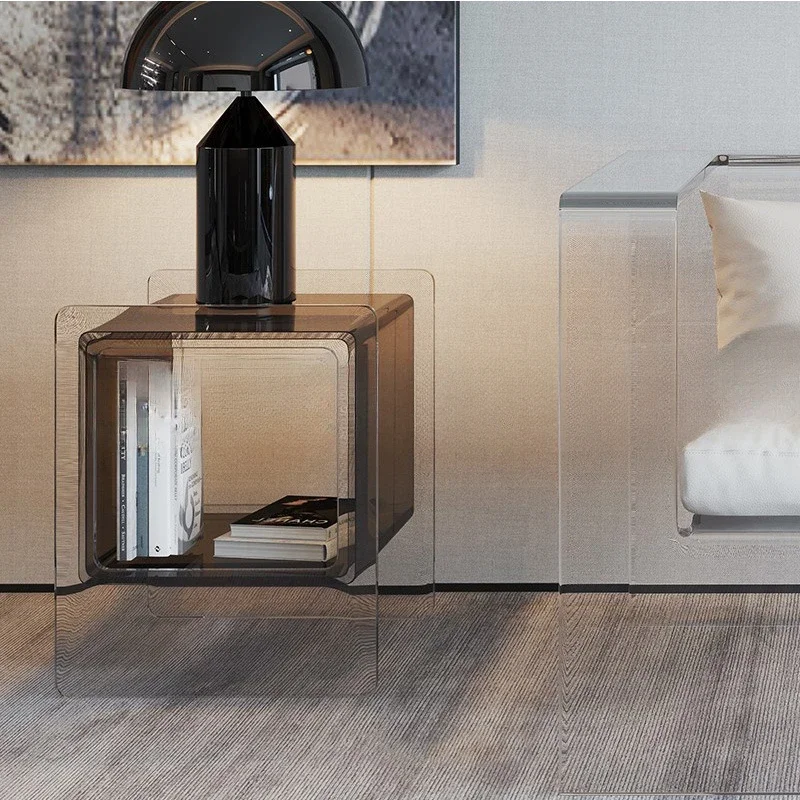 

Acrylic table, acrylic TV cabinet, bedroom bedside table, modern and minimalist storage, side cabinets, personality