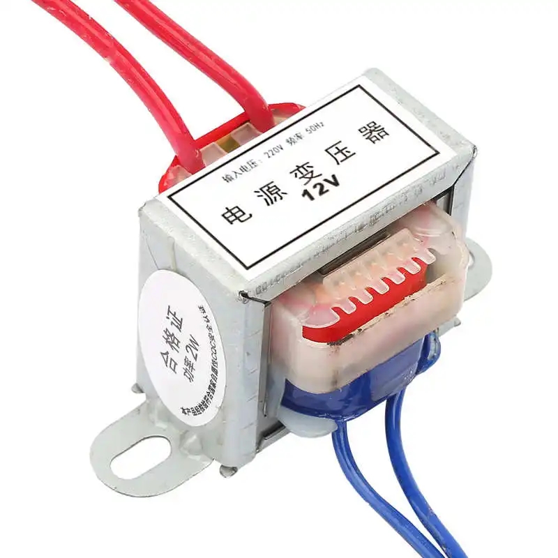 Voltage converter power transformer AC 220V to AC 12V 24V EI Single Power Transformer 2W 50Hz Converter Pure Copper Wire Isolation Transformer