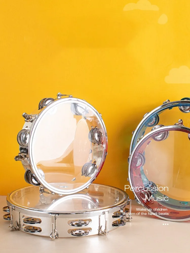 Special Children's Use Double Row Adjustable Tambourine Orff Percussion Instrument Musical Hand Drum Band Performance Instrument
