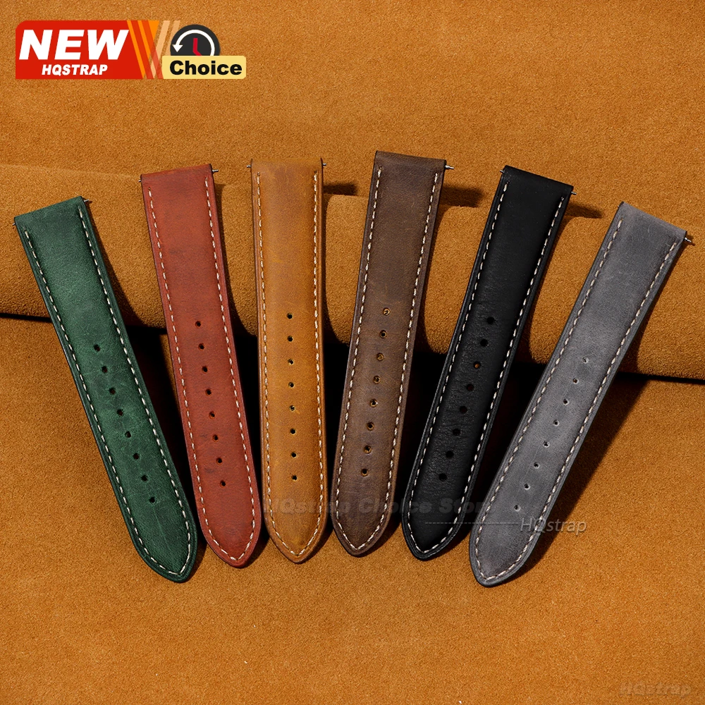 Elegant Genuine Leather Butterfly Clasp Watchband - Premium Strap Wristband Accessories