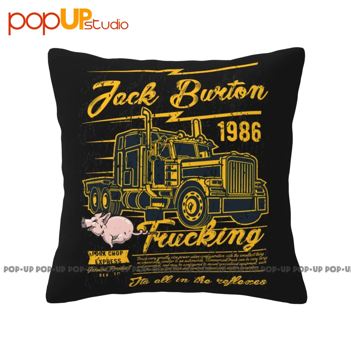 Funky Big Ough In Little China Jack Burton Trucking Coat Chop Express Federa Copricuscino Per Divano