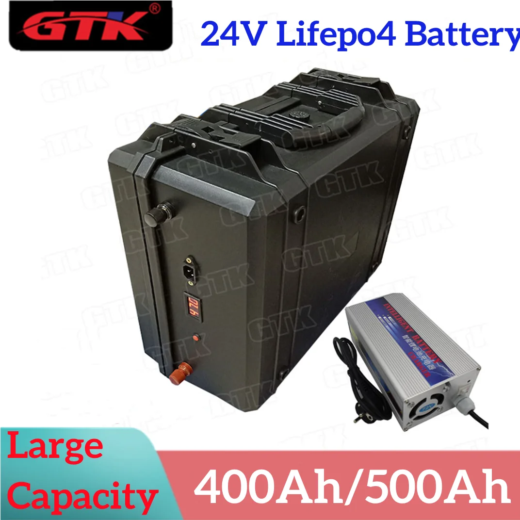 

GTK Lifepo4 24V 400AH 500AH Rechargeable Lithium Battery Bluetooth BMS for 2000W 4000W Trolling Motor RV Solar Panel Inverter