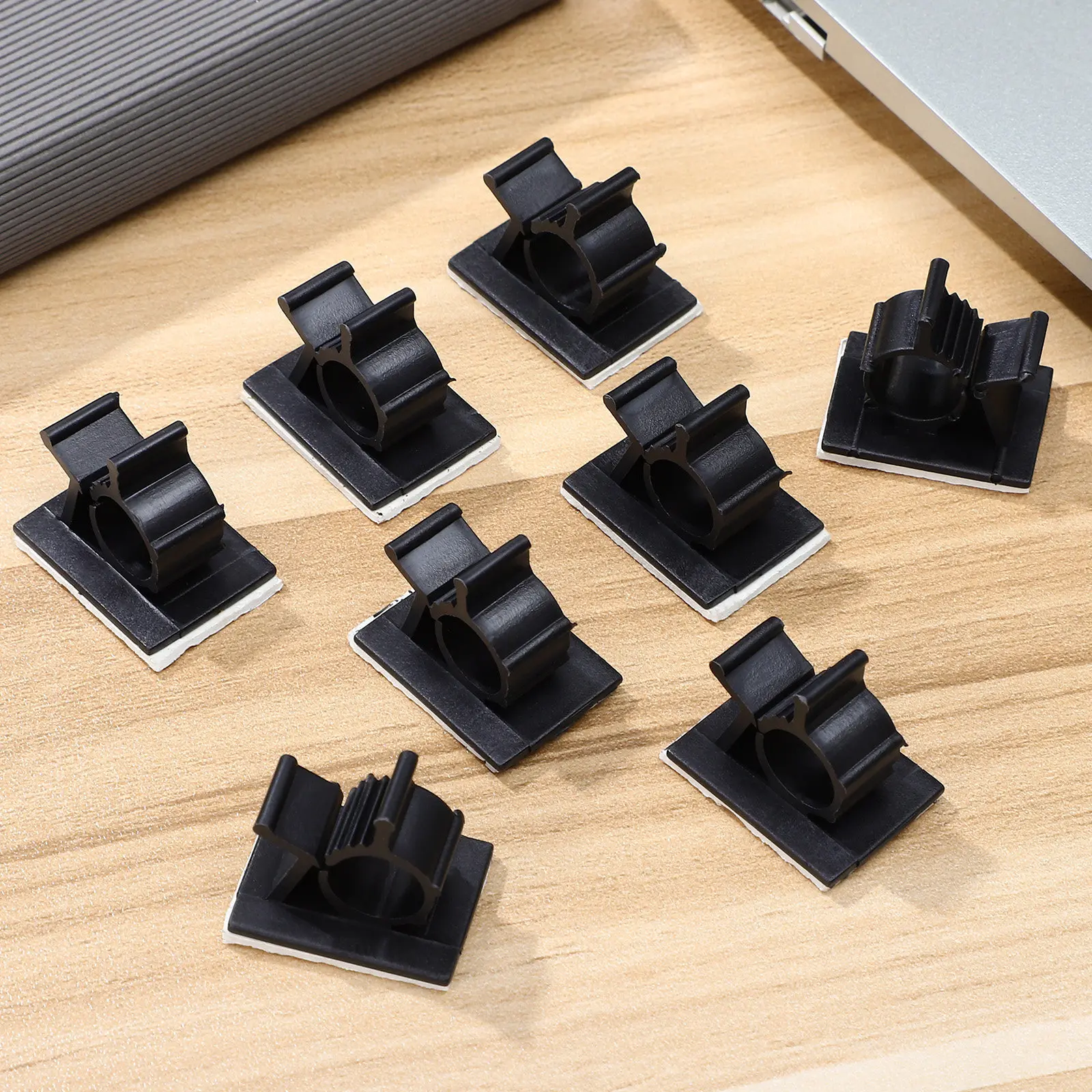 50Pcs 케이블 클램프 자체 접착식 코드 정리 클립 책상 와이어 관리용 전화 충전기 컴퓨터 케이블 전기 코드