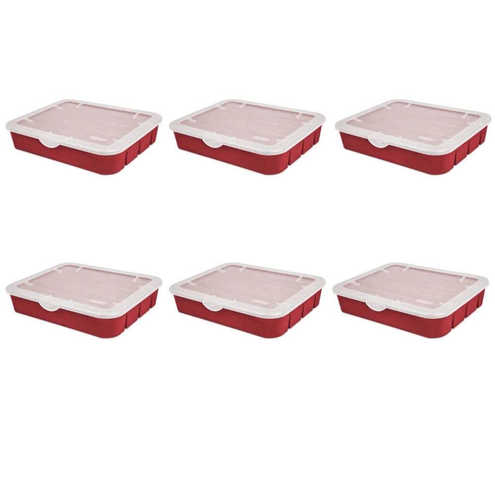 

Sterilite Adjustable Ornament Box Plastic, Infra Red, Set of 6