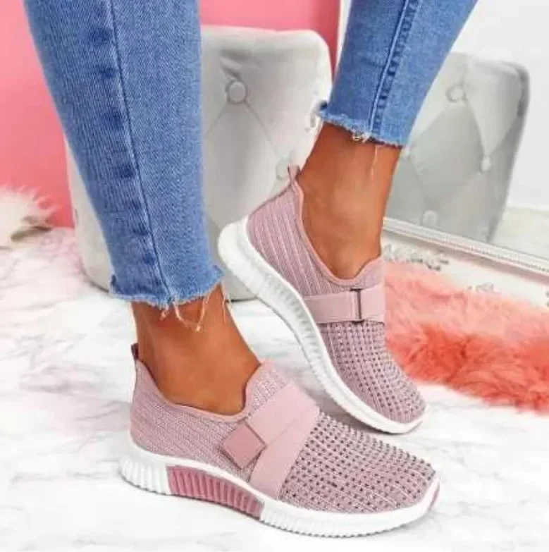 Shoes for Women 2022 Summer Platform Casual Sport Shoes Women  Rhinestone Flats Shoes Women Fashion Plus Size Sneakers 5