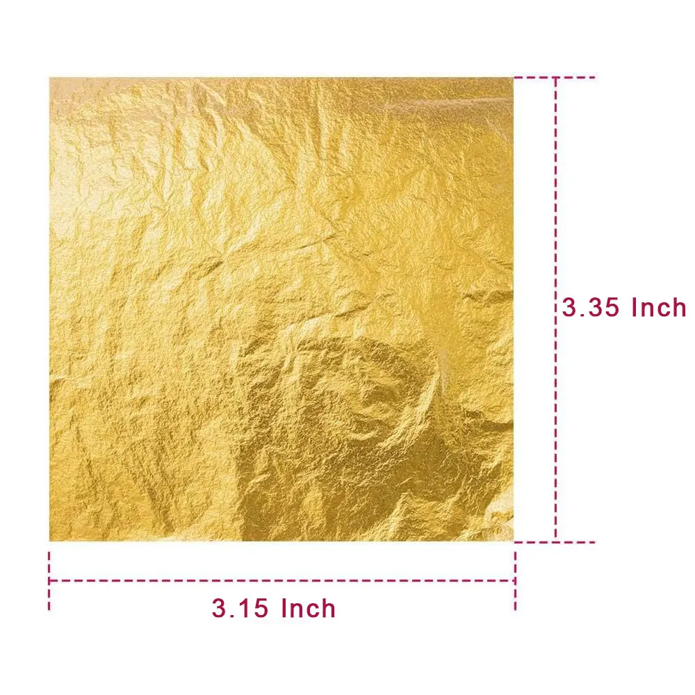 100 Sheets Imitation Gold Silver Foil Paper Leaf Gilding DIY Art Craft Birthday Party Wedding Manicure Drip Glue Decor 8.5*8cm