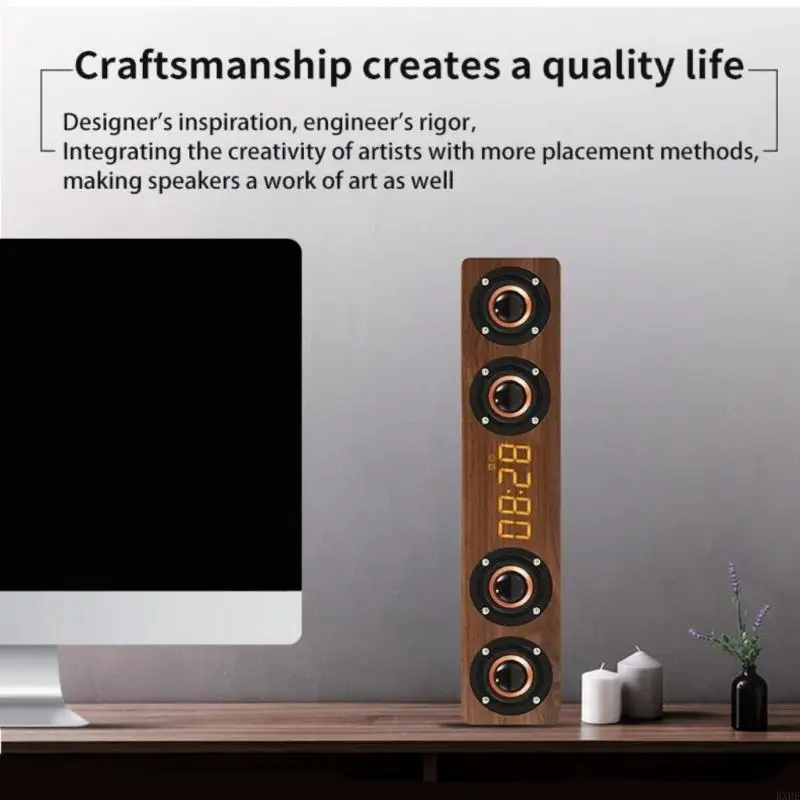 2025 New Vintage Design 20W 호환 스피커 클럭 및 FM 라디오 LED 전두