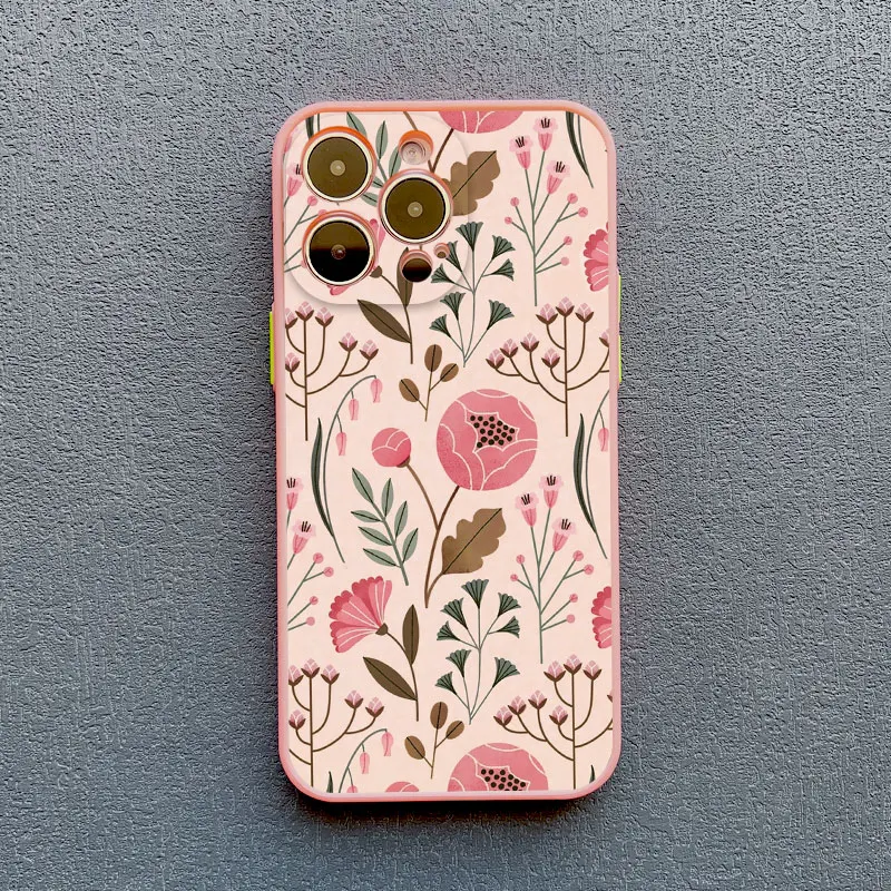 Floral Shockproof Phone Case - Full Graphic Flower Design Cover