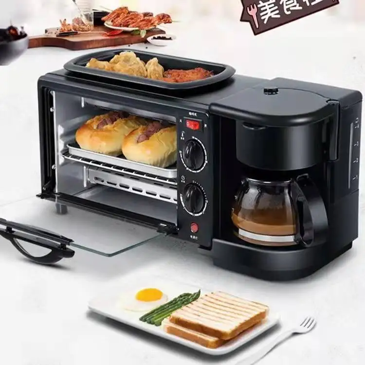 Breakfast Machine 3-in-1 Household Electric Oven Automatic Bread Machine Multi-function Oven Appliance