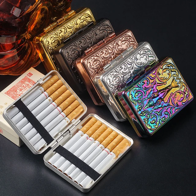 Smoking Accessories Cigarette Case  Retro Metal Cigarette Case Box -  Vintage Metal - Aliexpress