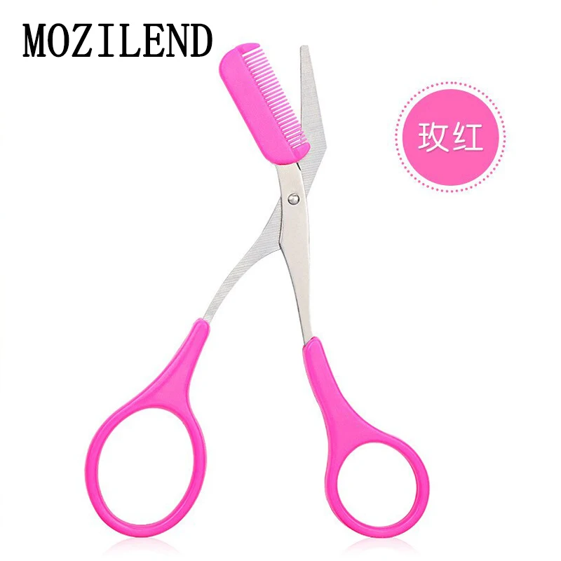 MOZILEND Eyebrow Trimmer Scissors Comb Hair Removal Grooming Shaping Shaver Eye Brow Trimmer Makeup Tools Eyelash Hair Clips