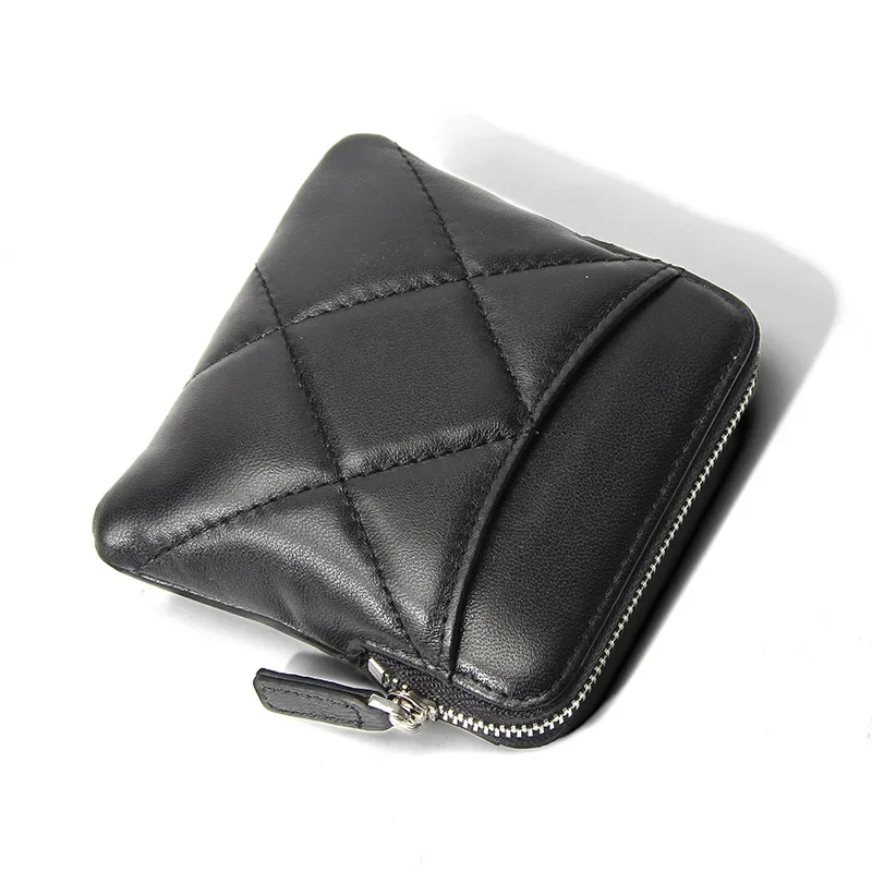 Small Coin Purse Luxury Brand Rhombus Quilted Sheepskin Zipper