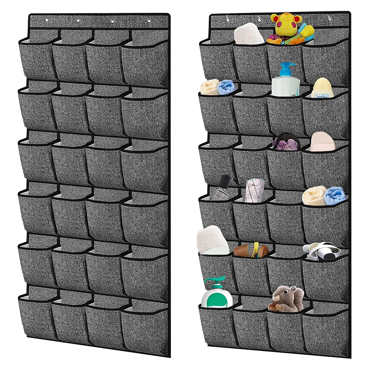 24 Pockets Over the Door Shoe Rack Wall Mounted Hanging Shoe Organizer Fabric Holder Bag Closet Hanger