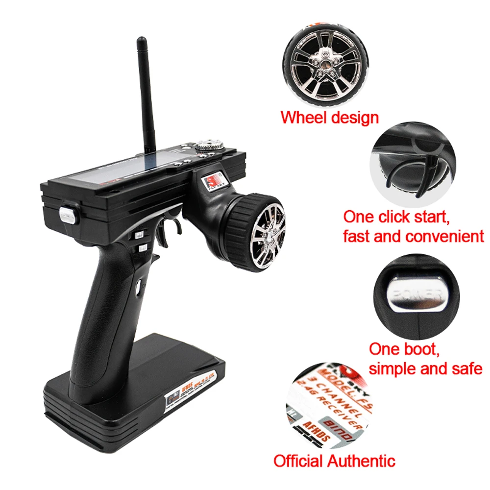 Vue du récepteur Flysky FS-GT3B et GR3E 2.4GHz, trois canaux pour modélisme auto et nautique