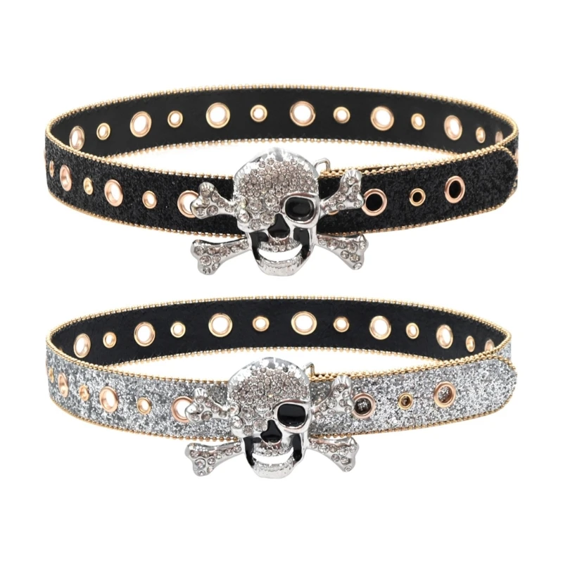 

Buckle Belt for Dress Skull Head Decors Waist Belt Adult Formal Belt Dropship