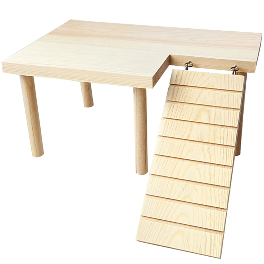 

Hamster Platform Ladder Wooden Chinchilla Toy Interesting Hamster Platform Rat Accessory