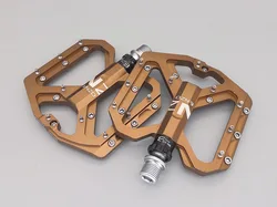 Enhanced Aluminum Wide Platform Mountain Bike Pedals with 9/16 Sealed Bearings (Bronze)