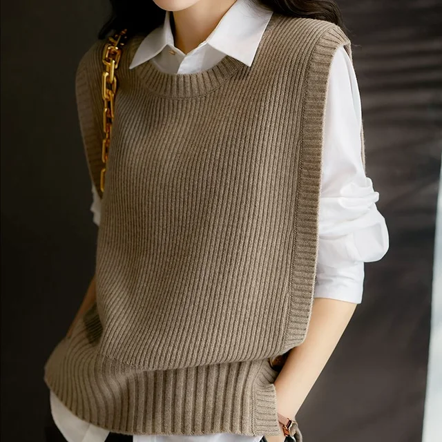 Sweater Vest Women O-neck Solid Autumn Fashionable Button Chic Design Female Leisure Knitwear Preppy Style New Arrival Soft Cozy 3