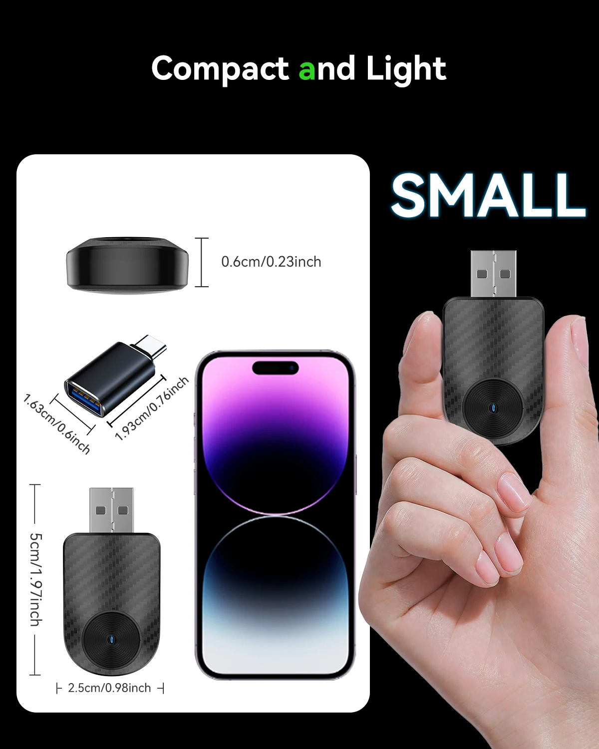 Wireless CarPlay Adapter for iPhone and Android