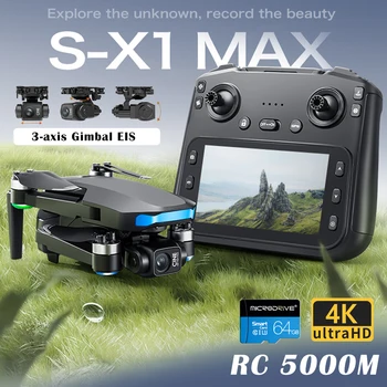 S-X1 Nuovo Drone con Schermo 3 Assi Anti-shake Gimbal 4K Aerea Brushless Droni RC Quadcopter 5G GPS 8K HD Telecamere EIS Mini Dron