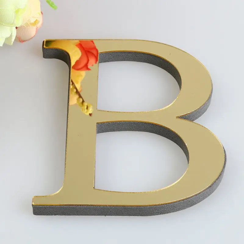 

Home Decor Letters Wall Stickers Decals Large Size 20cm Acrylic Mirror Alphabet Wall Art Mural 3D DIY English Letter Wallpaper