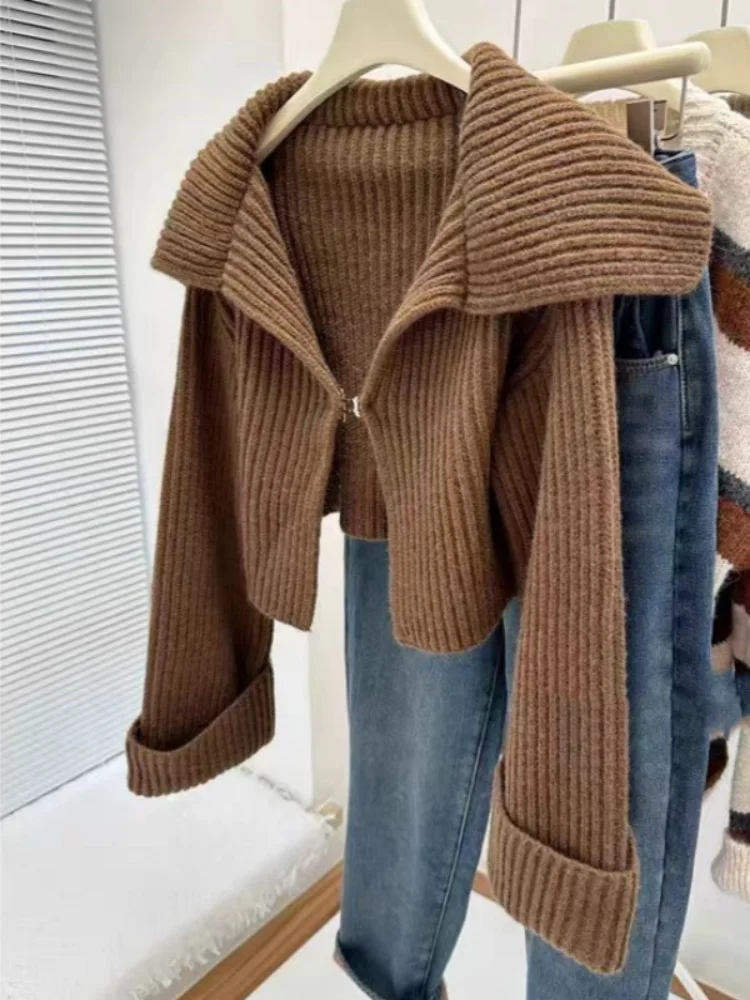 Women Winter Warm Solid Cardigan Sweater