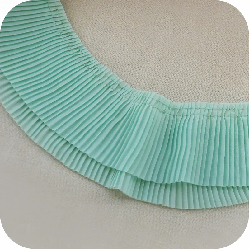 6cm Chiffon Pleated White Lace Trimming DIY Apparel Sewing Fabric Lace Tape Black Pink Blue Green Red Purple Lace Ribbons - Image 4