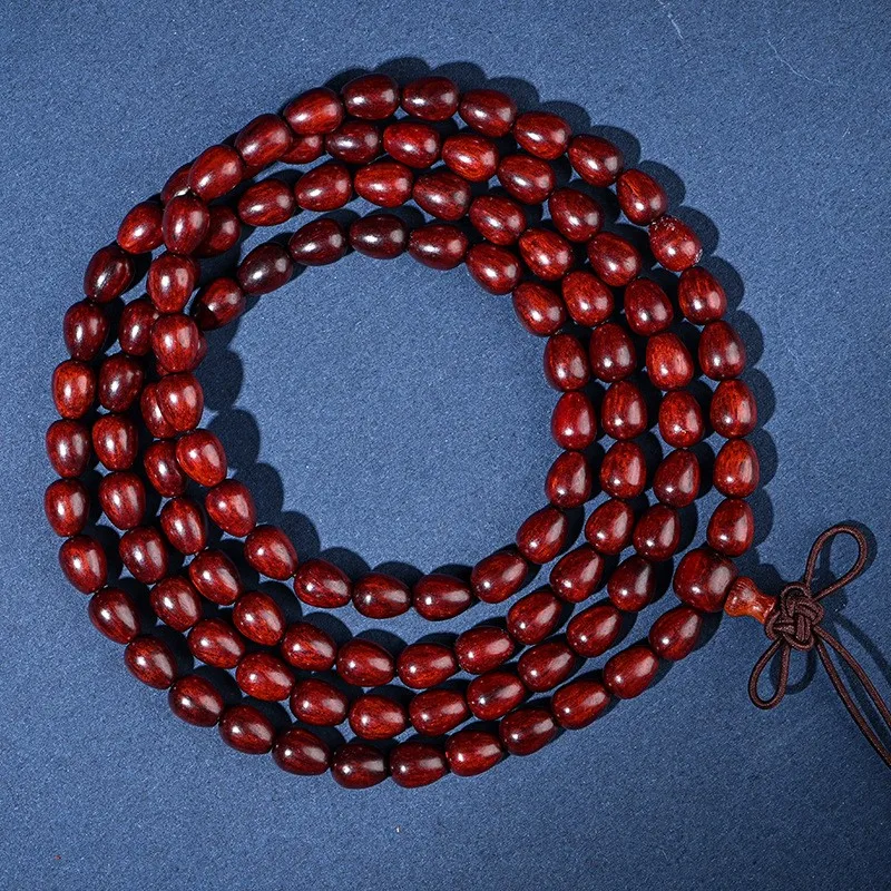 Indian Sandalwood Rosewood 6mmx8mm Necklace Bracelet 99 Beads 108 Beads Precious Wooden Bead Bracelet Yoga Zen