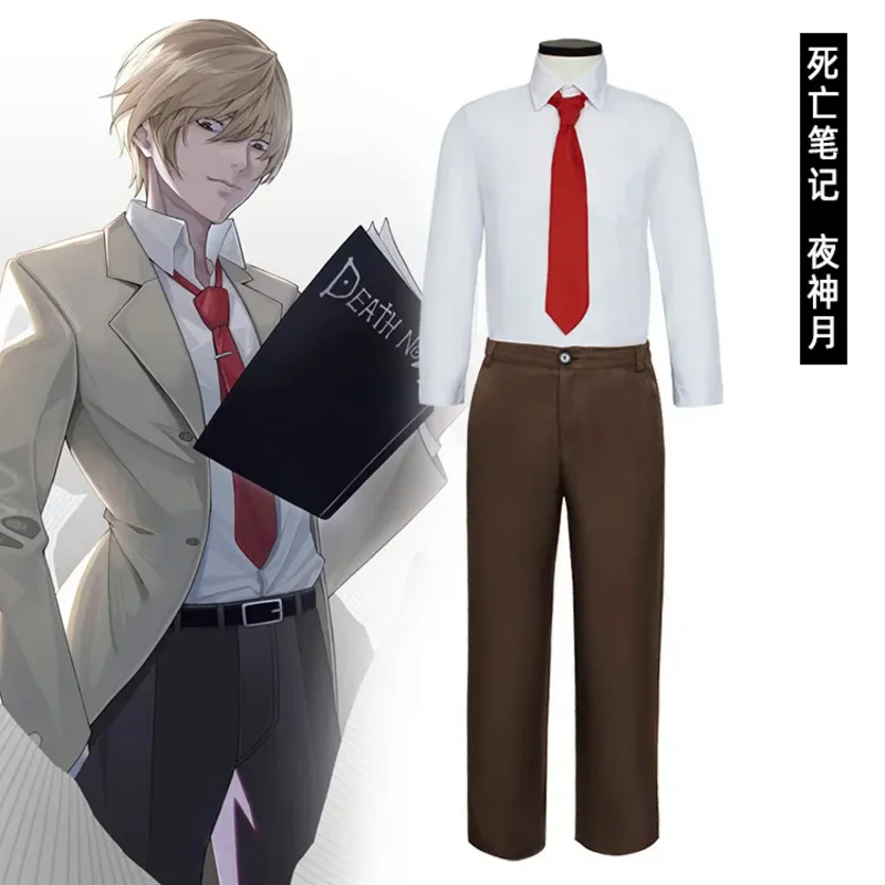 

Anime Men DEATH NOTE Cosplay Costume Women Yagami Light School Uniform Role Play Costumes Coat Pants Suit