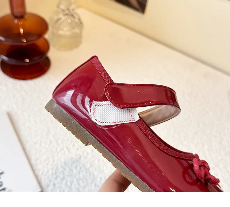 Mädchen Prinzessin Schuhe Frühling Herbst Neue Mode Bogen PU Leder Loafer Nicht-slip Schule Student Loafer Wohnungen – Detail 19