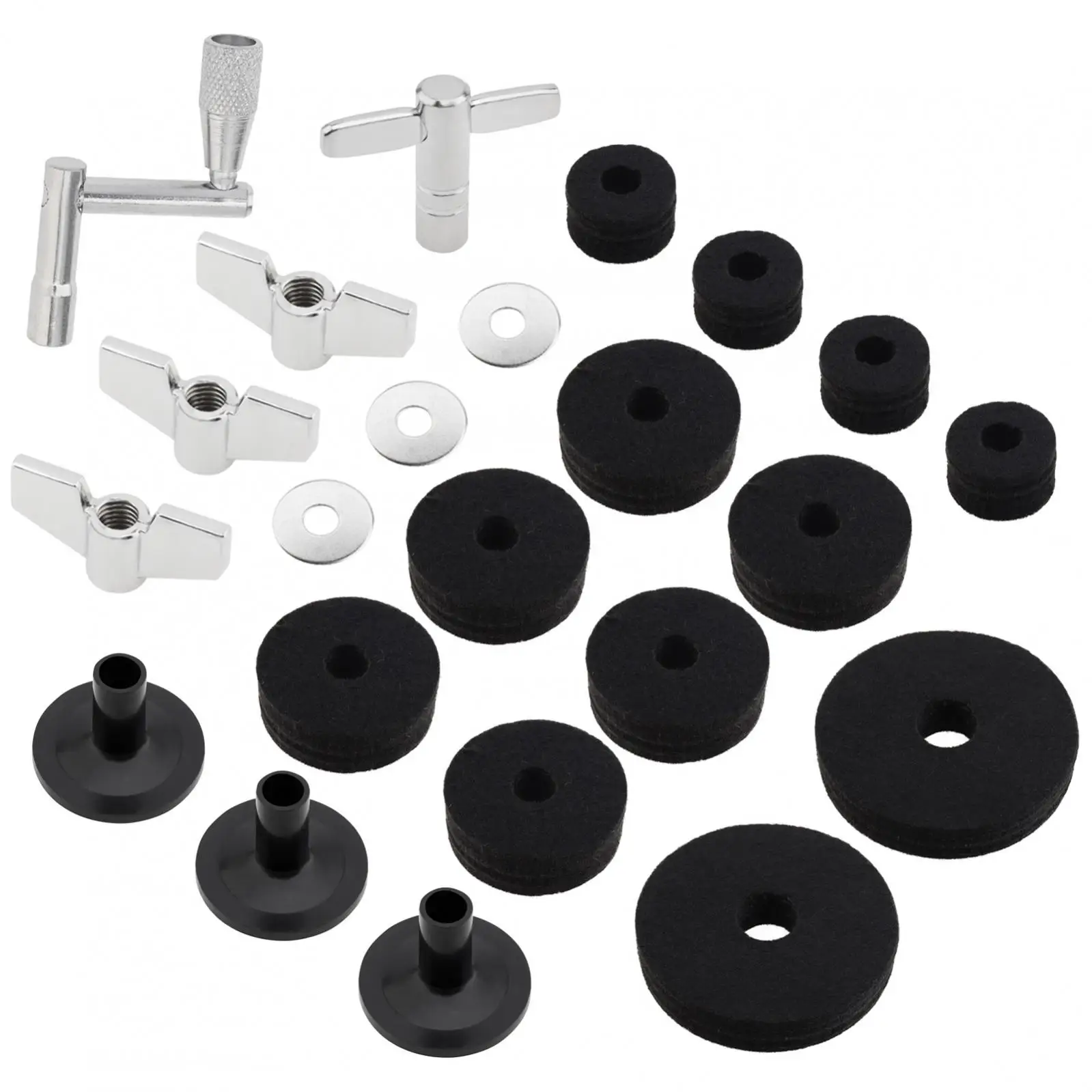 thumbnail image 2 of 23 Pieces Cymbal Replacement Accessories Cymbal Felts Hi-Hat Clutch Felt Hi Hat Cup Felt Cymbal Sleeves 2 of 10