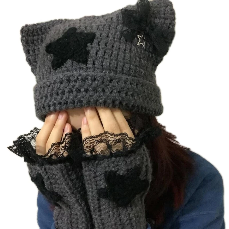 小物 ANDWANG Fluffy cat knit hat Fluffy cat knit hat