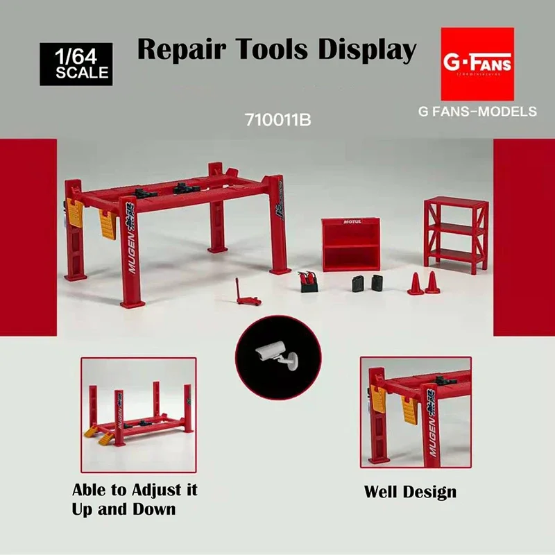 Gfans Model 1:64 Garage Repair tools Lifting Js Racing RWB 3