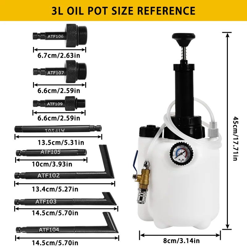 3L Versatile Transmission Oil Filling System with Adaptors