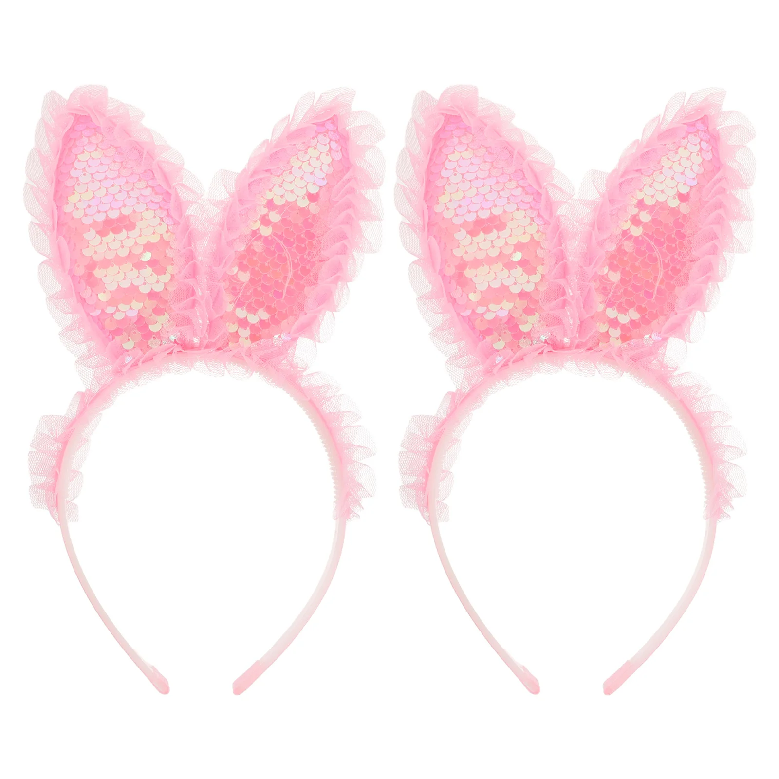 

4 Pcs Bunny Ear Headband Hair Ties for Women Headbands Tiara Glowing Cosplay Ears Adult