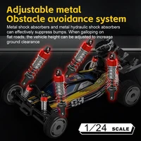 WLtoys 244016 1:24 RC سيارة 2.4G مع إضاءة ذاتية الصنع الكهربائية عالية السرعة تنافسية سباق السيارات لعبة التحكم عن بعد للطفل هدية 5