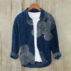 Men's Long Sleeve Shirt Linen Shirt Japanese Retro Ukiyo-e Fashion Loose Comfort High Quality Men's Clothing