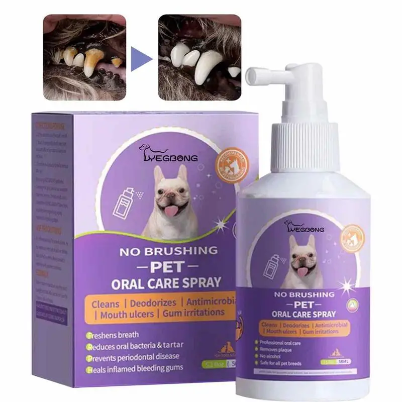 

Cat Breath Freshener Pet Oral Spray 50ml Effective Dog Mouth Spray Pet Oral Spray For Clean Teeth Removal Odor And Oral Cleanse