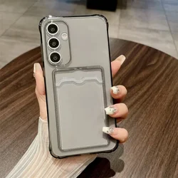 Luxury Transparent Phone Case with Card Holder - Premium Protection Cover - Galaxy S20 FE (GRAY)