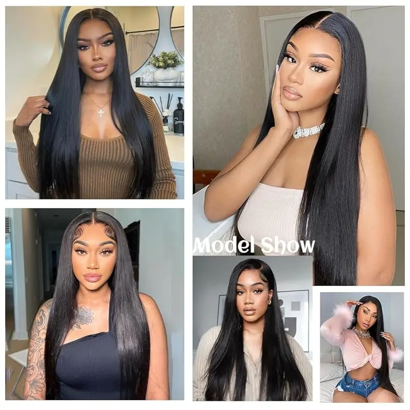 40 inch Natural Straight human hair wigs 13x6 HD Front Lace 220 density 100% Brazilian wigs human hair For human